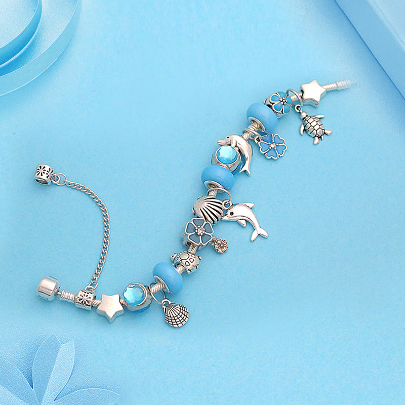 Ocean-Themed Star Bracelet with Dolphin Pendant