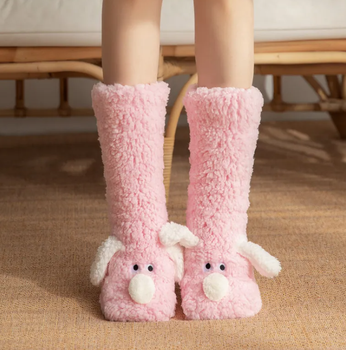Calcetines de perro de felpa para mujer