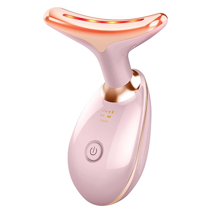 Masajeador facial de belleza, dispositivo facial de microcorriente de belleza ondulada para el acné de 7 colores, dispositivo de belleza para reafirmar la piel del rostro y cuello,