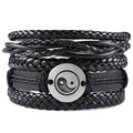 Vintage Weave Cattle Leather Bracelet Multi-layer Set