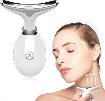 Masajeador facial de belleza, dispositivo facial de microcorriente de belleza ondulada para el acné de 7 colores, dispositivo de belleza para reafirmar la piel del rostro y cuello,