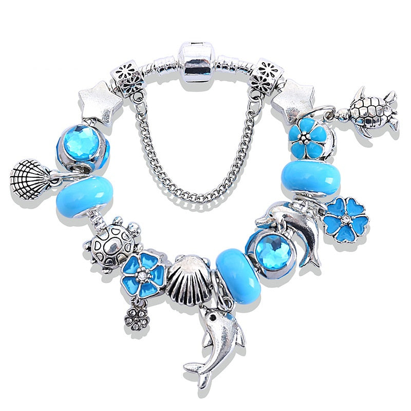 Ocean-Themed Star Bracelet with Dolphin Pendant