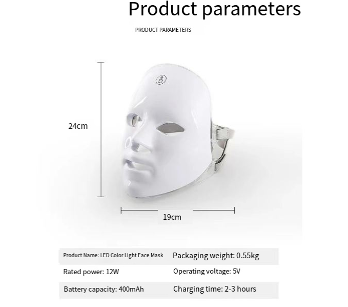 Mascarilla facial de terapia LED para el rejuvenecimiento de la piel