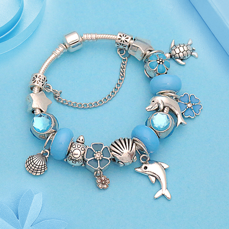 Ocean-Themed Star Bracelet with Dolphin Pendant