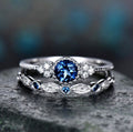 Elegant Zircon Decor Ring with Faux Emerald for Women