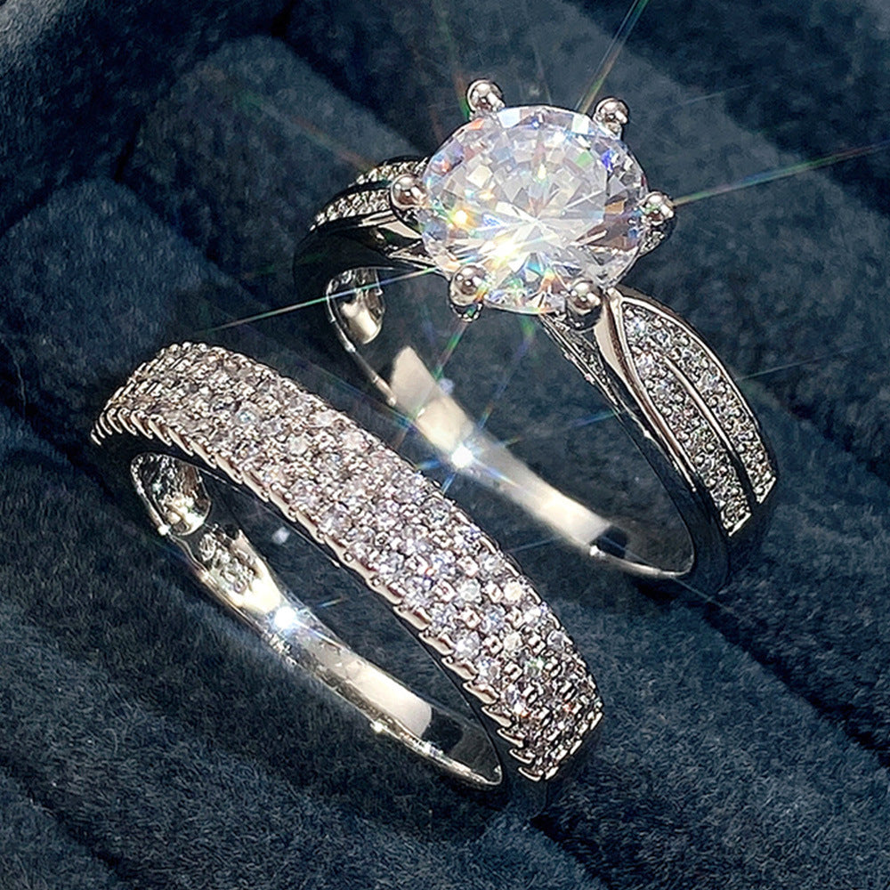 Luxury Retro Male and Female Wedding Pair Rings